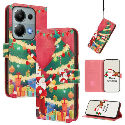 Christmas Series Buckle Leather Phone Case with Hand Strap, For Redmi A5 4G 173.3mm, For Redmi A5 4G 171.7mm / Xiaomi Poco C71, For Redmi Note 13 Pro / 14S 4G Global, For Redmi Note 14 4G 164.84mm