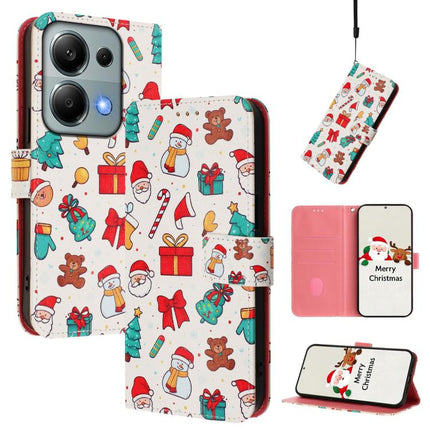 Christmas Series Buckle Leather Phone Case with Hand Strap, For Redmi A5 4G 173.3mm, For Redmi A5 4G 171.7mm / Xiaomi Poco C71, For Redmi Note 13 Pro / 14S 4G Global, For Redmi Note 14 4G 164.84mm