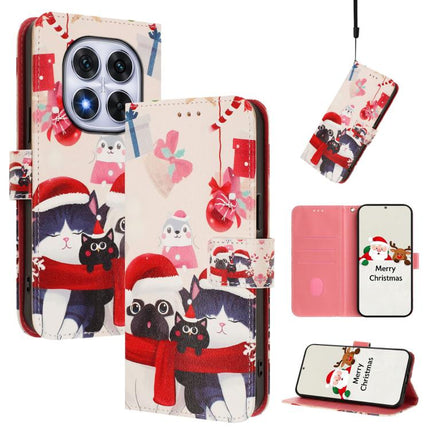 Christmas Series Buckle Leather Phone Case with Hand Strap, For Redmi Note 14 Pro 5G / Note 14 Pro+ 5G, For Redmi Note 14 5G Global, For Redmi Note 14 Pro 4G Global, For Redmi Note 14 4G 163.25mm