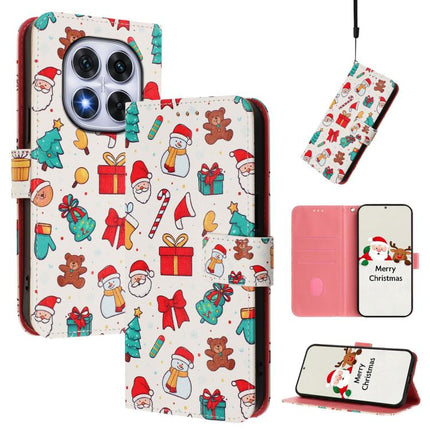 Christmas Series Buckle Leather Phone Case with Hand Strap, For Redmi Note 14 Pro 5G / Note 14 Pro+ 5G, For Redmi Note 14 5G Global, For Redmi Note 14 Pro 4G Global, For Redmi Note 14 4G 163.25mm