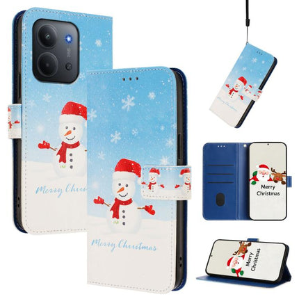 Christmas Series Buckle Leather Phone Case with Hand Strap, For Redmi Note 15 Pro+ 5G 163.3mm/Poco M8 Pro 5G, For Redmi Note 15 5G / 4G 164mm / Poco M8 5G, For Redmi 15C 5G / 4G EU 173mm / Poco C85 5G, For Xiaomi Poco M7 4G 169mm
