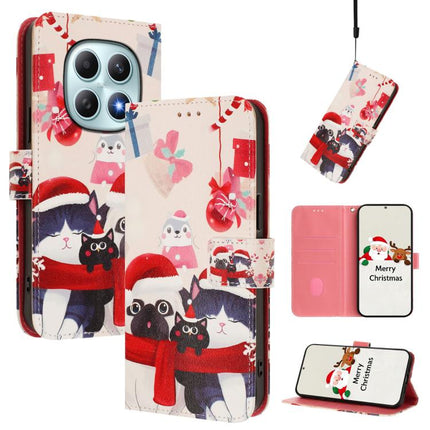 Christmas Series Buckle Leather Phone Case with Hand Strap, For Redmi Note 15 Pro+ 5G 163.3mm/Poco M8 Pro 5G, For Redmi Note 15 5G / 4G 164mm / Poco M8 5G, For Redmi 15C 5G / 4G EU 173mm / Poco C85 5G, For Xiaomi Poco M7 4G 169mm