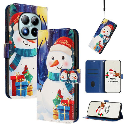Christmas Series Buckle Leather Phone Case with Hand Strap, For Redmi Note 15 Pro+ 5G 163.3mm/Poco M8 Pro 5G, For Redmi Note 15 5G / 4G 164mm / Poco M8 5G, For Redmi 15C 5G / 4G EU 173mm / Poco C85 5G, For Xiaomi Poco M7 4G 169mm