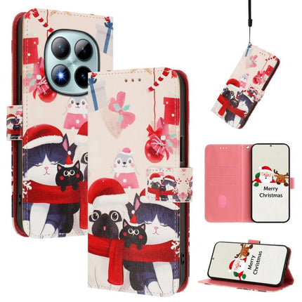 Christmas Series Buckle Leather Phone Case with Hand Strap, For Redmi Note 15 Pro+ 5G 163.3mm/Poco M8 Pro 5G, For Redmi Note 15 5G / 4G 164mm / Poco M8 5G, For Redmi 15C 5G / 4G EU 173mm / Poco C85 5G, For Xiaomi Poco M7 4G 169mm