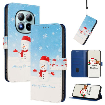 Christmas Series Buckle Leather Phone Case with Hand Strap, For Redmi Note 15 Pro+ 5G 163.3mm/Poco M8 Pro 5G, For Redmi Note 15 5G / 4G 164mm / Poco M8 5G, For Redmi 15C 5G / 4G EU 173mm / Poco C85 5G, For Xiaomi Poco M7 4G 169mm