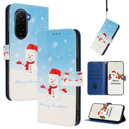 Christmas Series Buckle Leather Phone Case with Hand Strap, For Redmi Note 15 Pro+ 5G 163.3mm/Poco M8 Pro 5G, For Redmi Note 15 5G / 4G 164mm / Poco M8 5G, For Redmi 15C 5G / 4G EU 173mm / Poco C85 5G, For Xiaomi Poco M7 4G 169mm