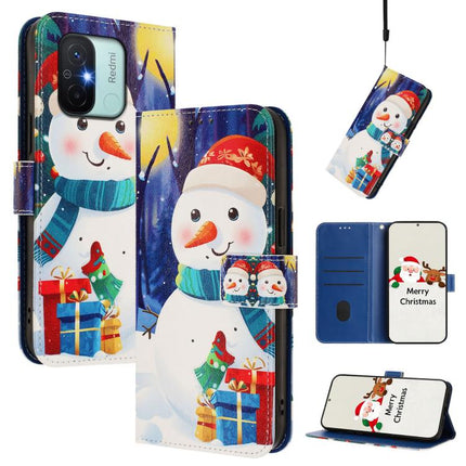 Christmas Series Buckle Leather Phone Case with Hand Strap, For Xiaomi 13 Ultra, For Xiaomi Civi 3 5G, For Xiaomi Poco C55 / Redmi 11A, For Xiaomi 13 Lite 5G / Civi 2