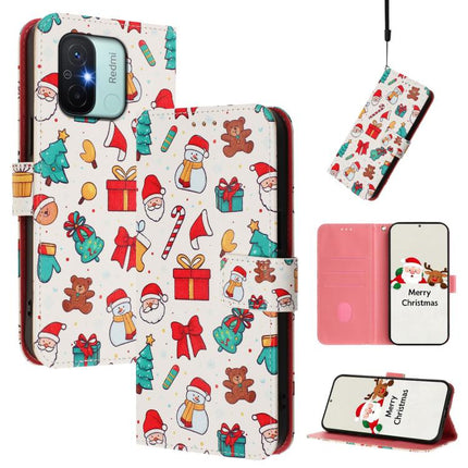 Christmas Series Buckle Leather Phone Case with Hand Strap, For Xiaomi 13 Ultra, For Xiaomi Civi 3 5G, For Xiaomi Poco C55 / Redmi 11A, For Xiaomi 13 Lite 5G / Civi 2