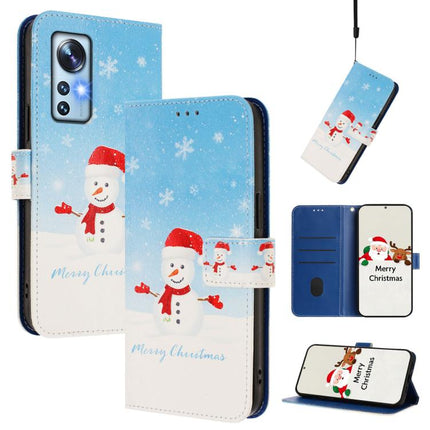 Christmas Series Buckle Leather Phone Case with Hand Strap, For Xiaomi 12 Pro / 12S Pro, For Xiaomi 12 5G / 12X 5G / 12S 5G, For Xiaomi 12 Lite, For Xiaomi Poco C40 / Redmi 10C