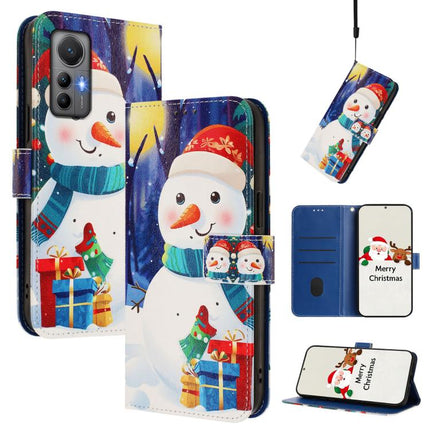 Christmas Series Buckle Leather Phone Case with Hand Strap, For Xiaomi 12 Pro / 12S Pro, For Xiaomi 12 5G / 12X 5G / 12S 5G, For Xiaomi 12 Lite, For Xiaomi Poco C40 / Redmi 10C