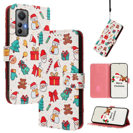 Christmas Series Buckle Leather Phone Case with Hand Strap, For Xiaomi 12 Pro / 12S Pro, For Xiaomi 12 5G / 12X 5G / 12S 5G, For Xiaomi 12 Lite, For Xiaomi Poco C40 / Redmi 10C