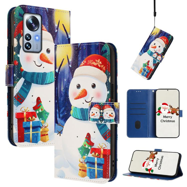 Christmas Series Buckle Leather Phone Case with Hand Strap, For Xiaomi 12 Pro / 12S Pro, For Xiaomi 12 5G / 12X 5G / 12S 5G, For Xiaomi 12 Lite, For Xiaomi Poco C40 / Redmi 10C