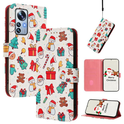 Christmas Series Buckle Leather Phone Case with Hand Strap, For Xiaomi 12 Pro / 12S Pro, For Xiaomi 12 5G / 12X 5G / 12S 5G, For Xiaomi 12 Lite, For Xiaomi Poco C40 / Redmi 10C