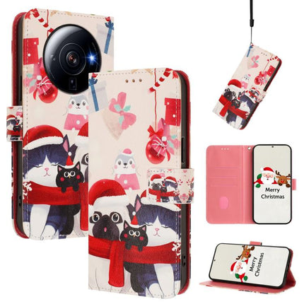 Christmas Series Buckle Leather Phone Case with Hand Strap, For Xiaomi 13 Pro 5G, For Xiaomi 13 5G, For Xiaomi 12T / 12T Pro / Redmi K50 Ultra, For Xiaomi 12S Ultra