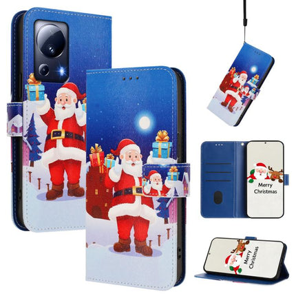 Christmas Series Buckle Leather Phone Case with Hand Strap, For Xiaomi 13 Ultra, For Xiaomi Civi 3 5G, For Xiaomi Poco C55 / Redmi 11A, For Xiaomi 13 Lite 5G / Civi 2
