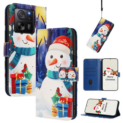 Christmas Series Buckle Leather Phone Case with Hand Strap, For Xiaomi 14 Ultra 5G, For Xiaomi 14 Pro 5G, For Xiaomi 14 5G, For Xiaomi 13T / 13T Pro / Redmi K60 Ultra 5G