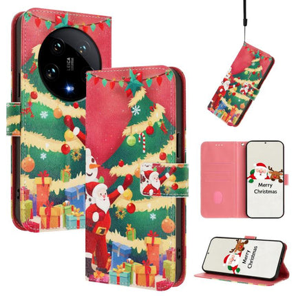 Christmas Series Buckle Leather Phone Case with Hand Strap, For Xiaomi 14 Ultra 5G, For Xiaomi 14 Pro 5G, For Xiaomi 14 5G, For Xiaomi 13T / 13T Pro / Redmi K60 Ultra 5G