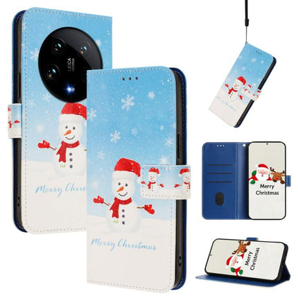 Christmas Series Buckle Leather Phone Case with Hand Strap, For Xiaomi 14 Ultra 5G, For Xiaomi 14 Pro 5G, For Xiaomi 14 5G, For Xiaomi 13T / 13T Pro / Redmi K60 Ultra 5G