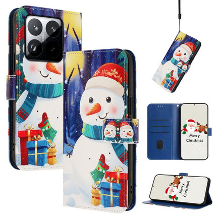Christmas Series Buckle Leather Phone Case with Hand Strap, For Xiaomi 15T Pro 5G, For Xiaomi 15T 5G, For Xiaomi 15S Pro 5G, For Xiaomi Poco F7 / Redmi Turbo 4 Pro