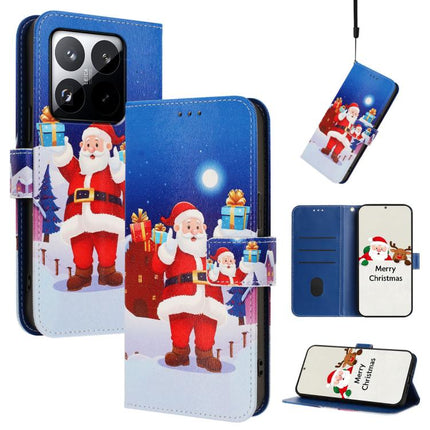 Christmas Series Buckle Leather Phone Case with Hand Strap, For Xiaomi 15T Pro 5G, For Xiaomi 15T 5G, For Xiaomi 15S Pro 5G, For Xiaomi Poco F7 / Redmi Turbo 4 Pro