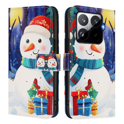 Christmas Series Buckle Leather Phone Case with Hand Strap, For Xiaomi 15T Pro 5G, For Xiaomi 15T 5G, For Xiaomi 15S Pro 5G, For Xiaomi Poco F7 / Redmi Turbo 4 Pro