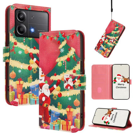 Christmas Series Buckle Leather Phone Case with Hand Strap, For Xiaomi Poco F6 5G, For Xiaomi Poco F6 Pro 5G, For Xiaomi Poco X6 Neo 5G, For Xiaomi Poco X6 Pro