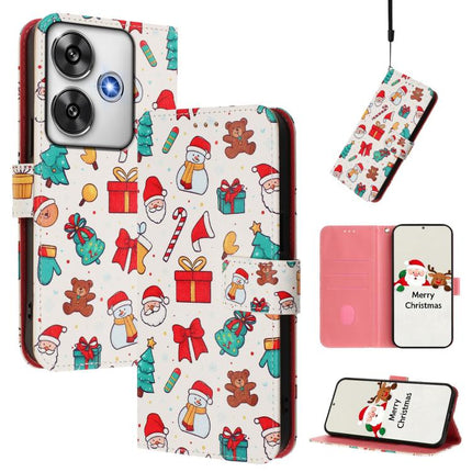 Christmas Series Buckle Leather Phone Case with Hand Strap, For Xiaomi Poco F6 5G, For Xiaomi Poco F6 Pro 5G, For Xiaomi Poco X6 Neo 5G, For Xiaomi Poco X6 Pro