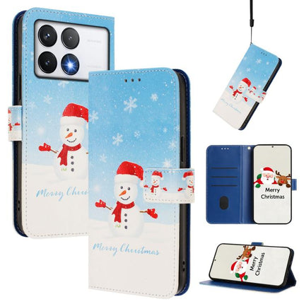 Christmas Series Buckle Leather Phone Case with Hand Strap, For Xiaomi Poco F6 5G, For Xiaomi Poco F6 Pro 5G, For Xiaomi Poco X6 Neo 5G, For Xiaomi Poco X6 Pro