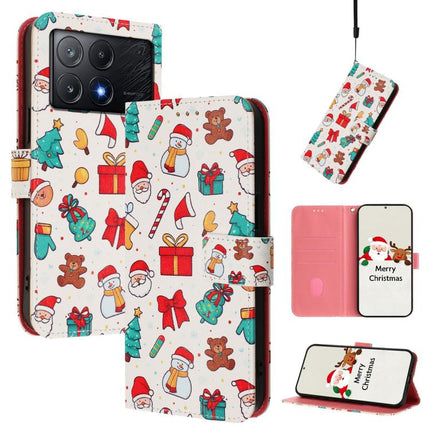 Christmas Series Buckle Leather Phone Case with Hand Strap, For Xiaomi Poco F6 5G, For Xiaomi Poco F6 Pro 5G, For Xiaomi Poco X6 Neo 5G, For Xiaomi Poco X6 Pro