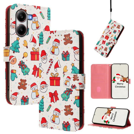 Christmas Series Buckle Leather Phone Case with Hand Strap, For Xiaomi Poco F7 Ultra / Redmi K80 Pro, For Xiaomi Poco F7 Pro / Redmi K80, For Xiaomi 15 Ultra, For Xiaomi Poco X7 Pro 5G / Redmi Turbo 4
