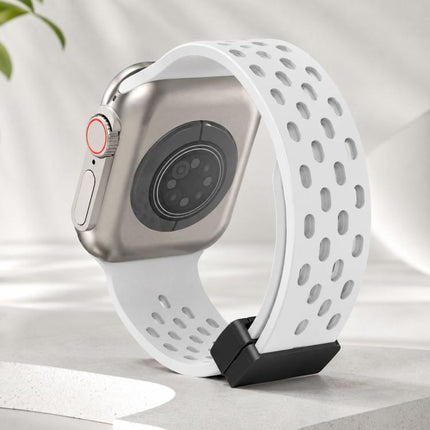 xDfind Magnetic Clasp Silicone Watch Band, For Apple Watch 42 / 44 / 45 / 46 / 49mm, For Apple Watch 38 / 40 / 41 / S10 42mm