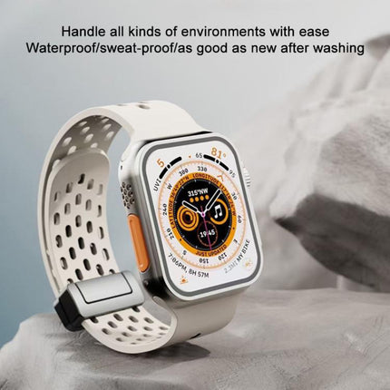 xDfind Magnetic Clasp Silicone Watch Band, For Apple Watch 42 / 44 / 45 / 46 / 49mm, For Apple Watch 38 / 40 / 41 / S10 42mm