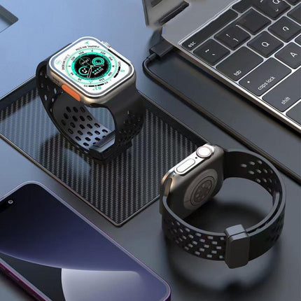 xDfind Magnetic Clasp Silicone Watch Band, For Apple Watch 42 / 44 / 45 / 46 / 49mm, For Apple Watch 38 / 40 / 41 / S10 42mm