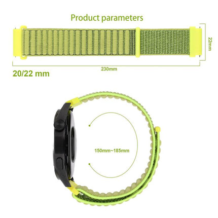 xDfind Wave Texture Nylon Hook and Loop Fastener Watch Band, 20mm, 22mm
