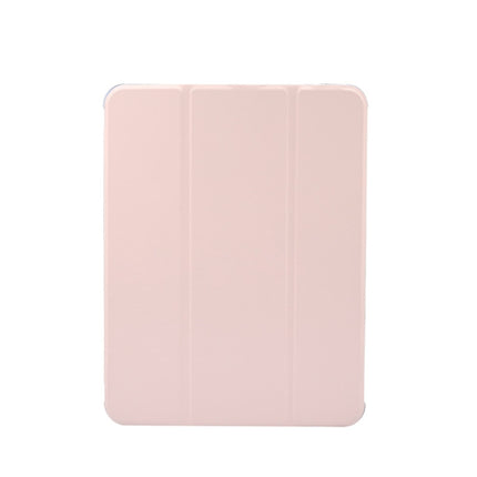 Funda de piel sintética transparente con tapa horizontal, a prueba de golpes, con textura de piel prensada eléctrica de 3 pliegues, con soporte, ranura para bolígrafo y función de suspensión/activación, para iPad Air 2022/2020 10.9