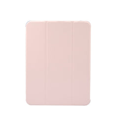 3-folding Electric Pressed Skin Texture Horizontal Flip Shockproof Transparent TPU + PU Leather Case with Holder& Pen Slot & Sleep / Wake-up Function, For iPad Air 2022 / 2020 10.9