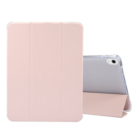 Funda de piel sintética transparente con tapa horizontal, a prueba de golpes, con textura de piel prensada eléctrica de 3 pliegues, con soporte, ranura para bolígrafo y función de suspensión/activación, para iPad Air 2022/2020 10.9