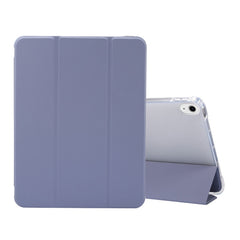 3-folding Electric Pressed Skin Texture Horizontal Flip Shockproof Transparent TPU + PU Leather Case with Holder& Pen Slot & Sleep / Wake-up Function, For iPad Air 2022 / 2020 10.9