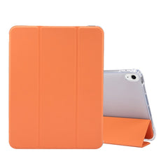 3-folding Electric Pressed Skin Texture Horizontal Flip Shockproof Transparent TPU + PU Leather Case with Holder& Pen Slot & Sleep / Wake-up Function, For iPad Air 2022 / 2020 10.9