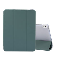 3-folding Electric Pressed Skin Texture Horizontal Flip Shockproof Transparent TPU + PU Leather Case with Holder& Pen Slot & Sleep / Wake-up Function, For iPad Air 2022 / 2020 10.9