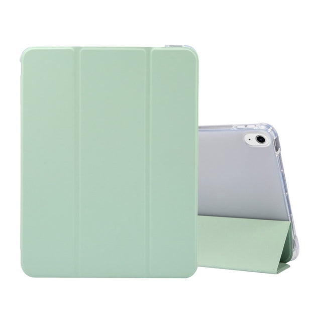 Funda de piel sintética transparente con tapa horizontal, a prueba de golpes, con textura de piel prensada eléctrica de 3 pliegues, con soporte, ranura para bolígrafo y función de suspensión/activación, para iPad Air 2022/2020 10.9