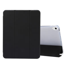 3-folding Electric Pressed Skin Texture Horizontal Flip Shockproof Transparent TPU + PU Leather Case with Holder& Pen Slot & Sleep / Wake-up Function, For iPad Air 2022 / 2020 10.9