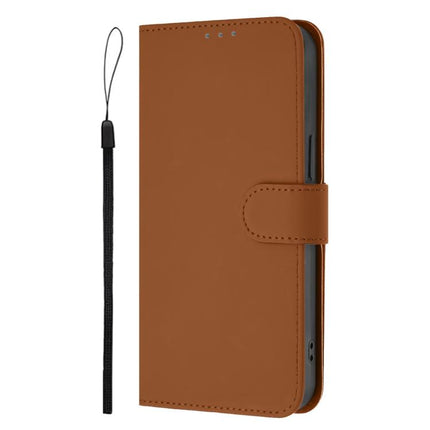 Skin Feel Solid Color Leather Phone Case with Lanyard, For vivo V60 Lite 5G Global