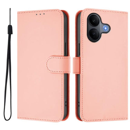 Skin Feel Solid Color Leather Phone Case with Lanyard, For vivo V60 Lite 5G Global