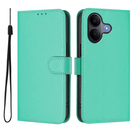 Skin Feel Solid Color Leather Phone Case with Lanyard, For vivo V60 Lite 5G Global