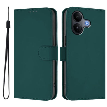Skin Feel Solid Color Leather Phone Case with Lanyard, For vivo V60 Lite 5G Global