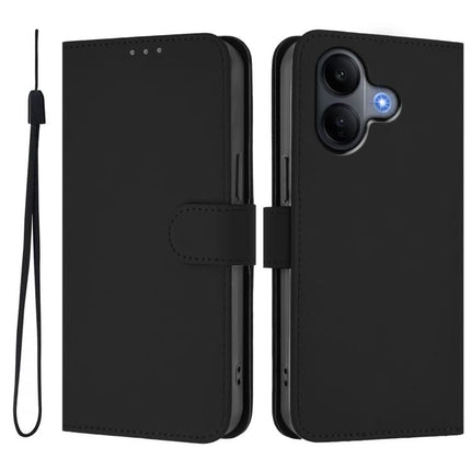 Skin Feel Solid Color Leather Phone Case with Lanyard, For vivo V60 Lite 5G Global