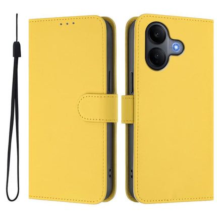 Skin Feel Solid Color Leather Phone Case with Lanyard, For vivo V60 Lite 5G Global