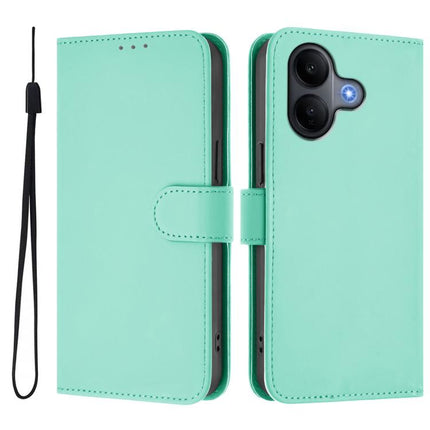 Skin Feel Solid Color Leather Phone Case with Lanyard, For vivo V60 Lite 5G Global