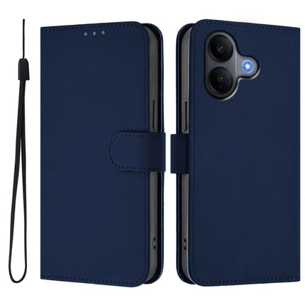 Skin Feel Solid Color Leather Phone Case with Lanyard, For vivo V60 Lite 5G Global
